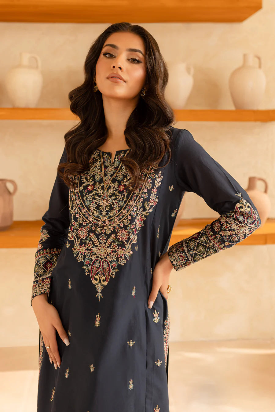 Black Opal - 2 PC Embroidered Dress