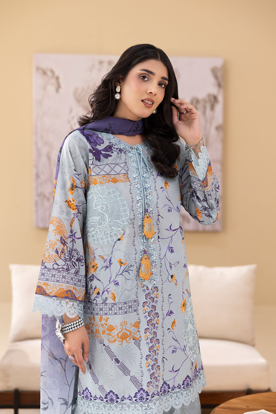 SKY – Printed Luxury Pret (3Pcs)