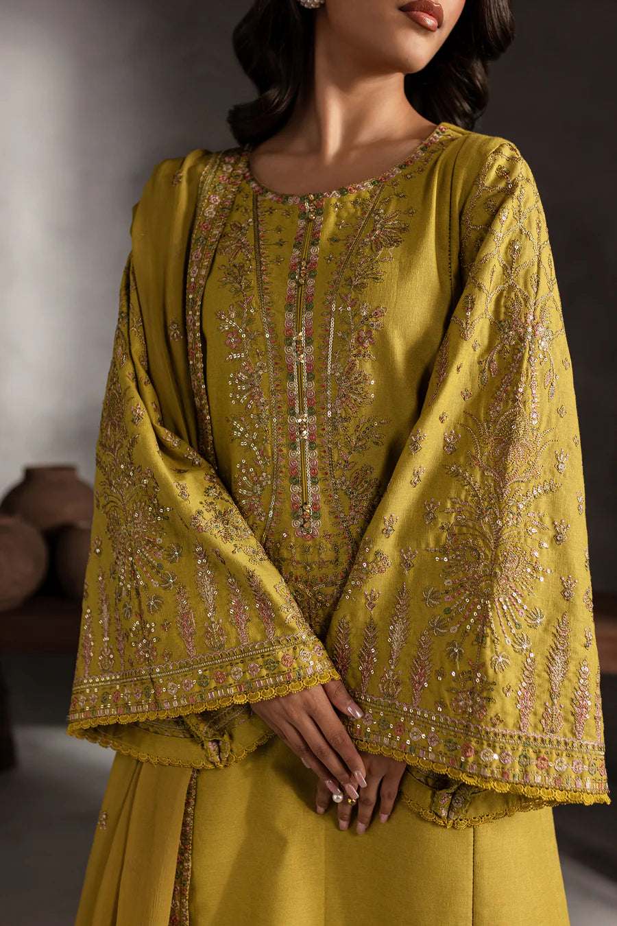 Mellow - 3 PC Embroidered Dress