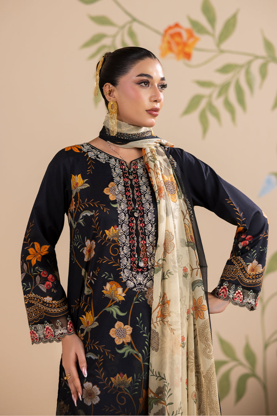 NOOR – Printed Luxury Pret (3Pcs)